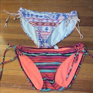 two bathing suit bottoms